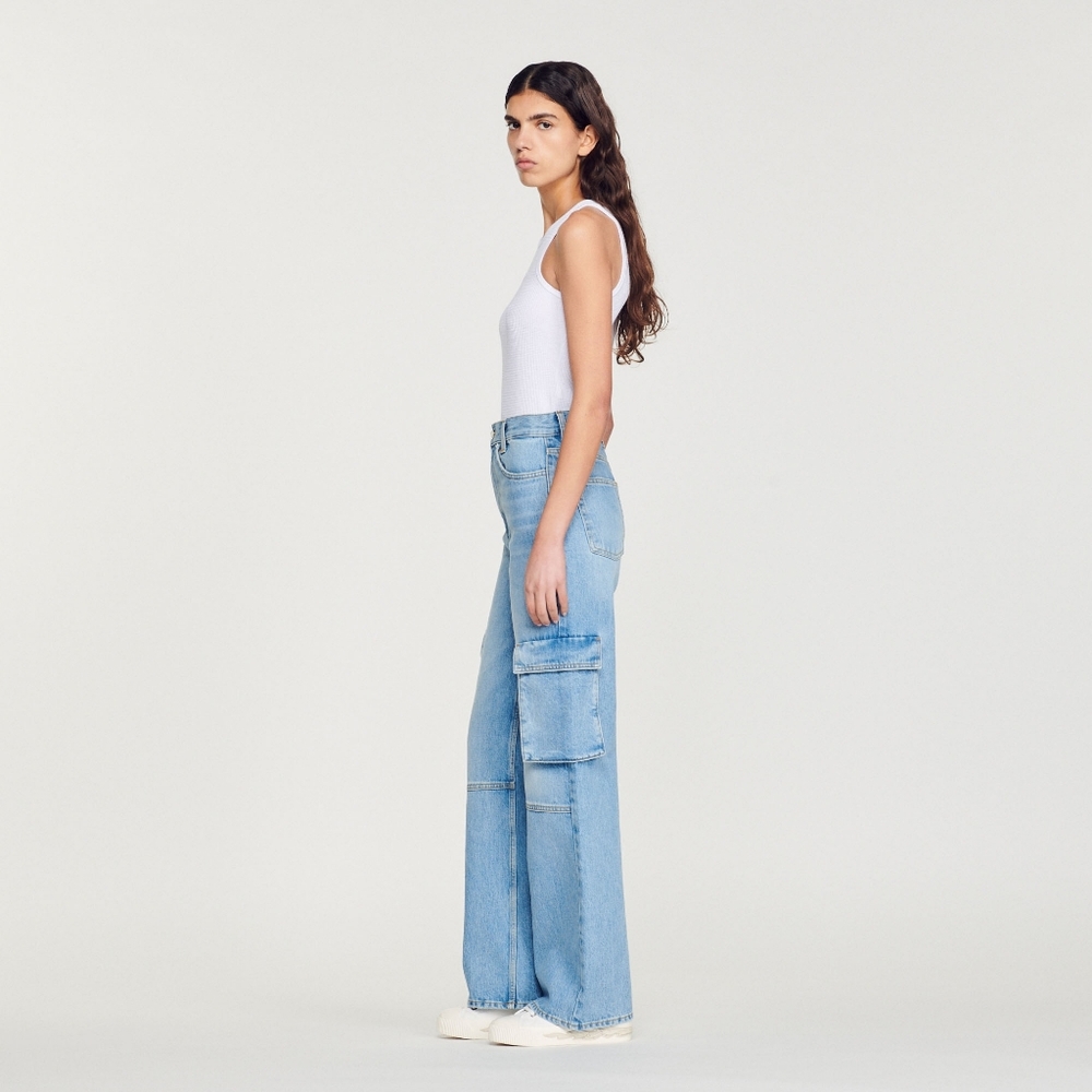SANDRO High Rise Cookie Cargo Jeans - Picture 6 of 13